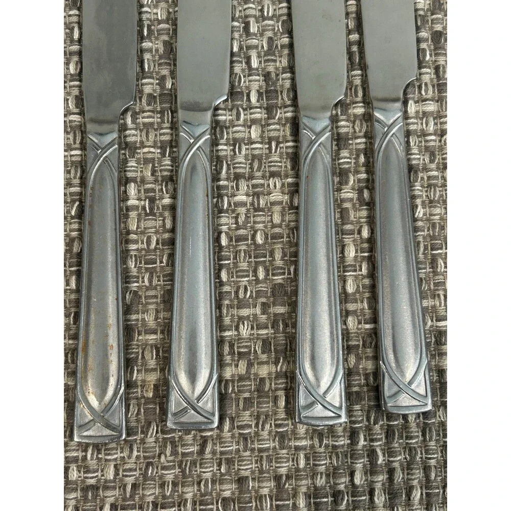 Cambridge Crossroad Sand Dinner Knives Stainless Steel Flatware Set Of 10